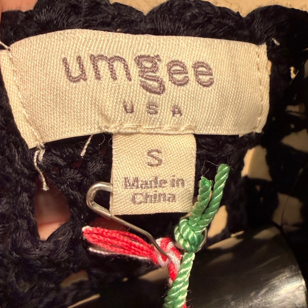 NEW!!! Umgee Granny Square Crochet Fringe Sweater VEST Sz Small, NWT - Picture 4 of 11